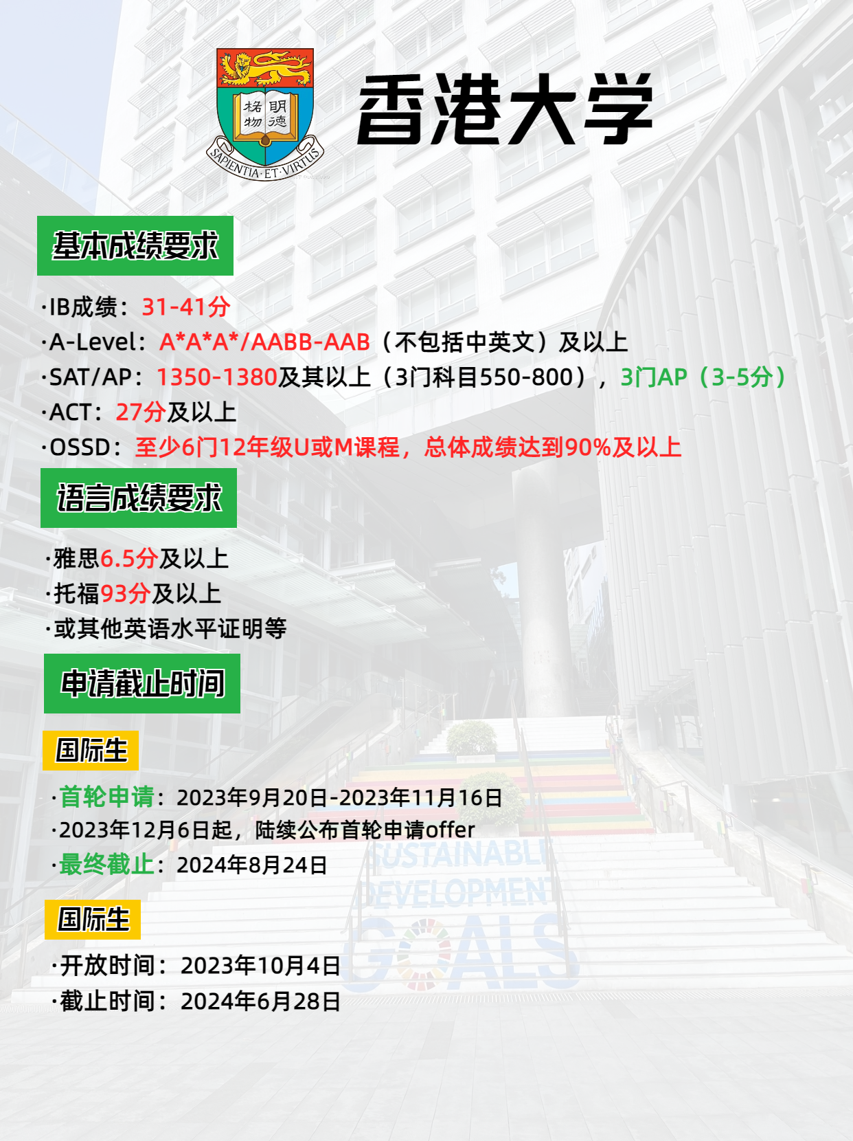 2024年香港大學(xué)本科申請(qǐng)要求、申請(qǐng)時(shí)間，別錯(cuò)過(guò)了申請(qǐng)哦